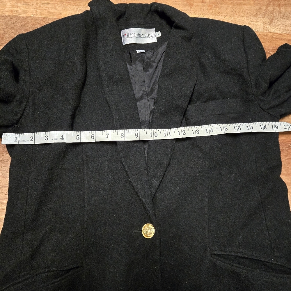 Vintage JH Collectibles Black Blazer Wool Cashmere Blend Union Made In USA - Picture 7 of 9